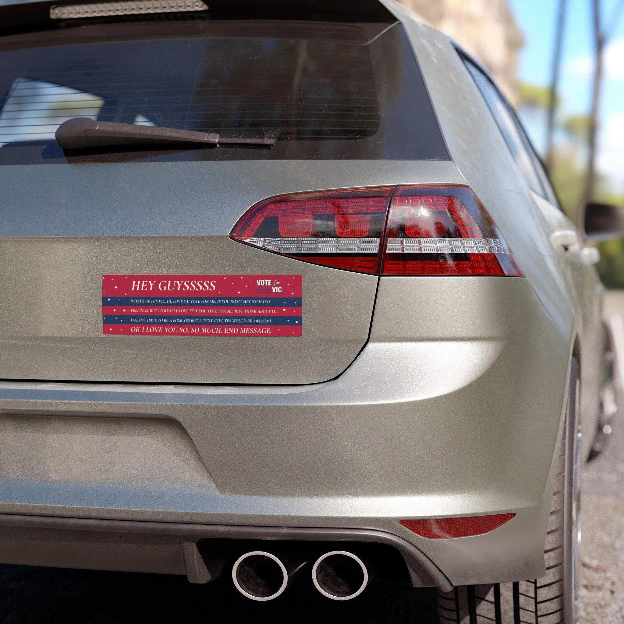 Vic Outvoted Bumper Sticker - Image 2