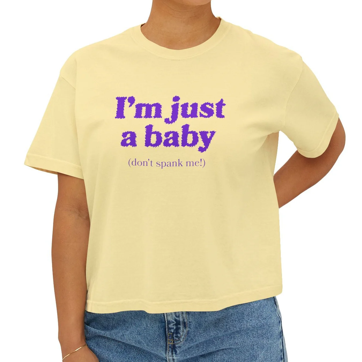 I’m Just A Baby Crop Top T-Shirt - Image 4